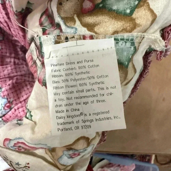 Vintage Daisy Kingdom Christmas Bear Doll Dress - Picture 4 of 4